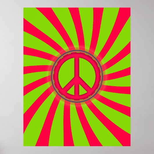 ONTWERP VAN PINK- EN GROENE VREDESKUNDIGEN POSTER (Voorkant)