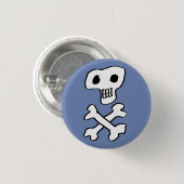 Ontwerp van piraatschedel en kruisbeenderen ronde button 3,2 cm (Voorkant /achterkant)