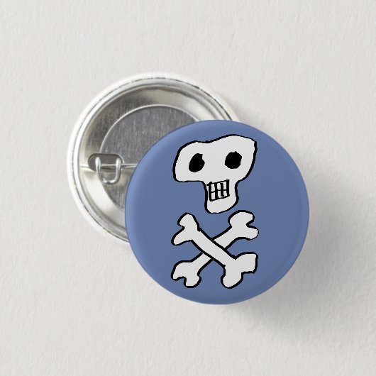 Ontwerp van piraatschedel en kruisbeenderen ronde button 3,2 cm (Voorkant /achterkant)