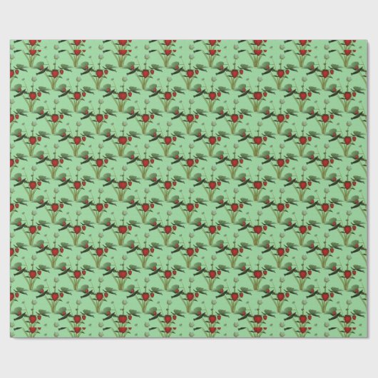 Ontwerp van Planten voor paardenbessen Cadeaupapier (Vlak)