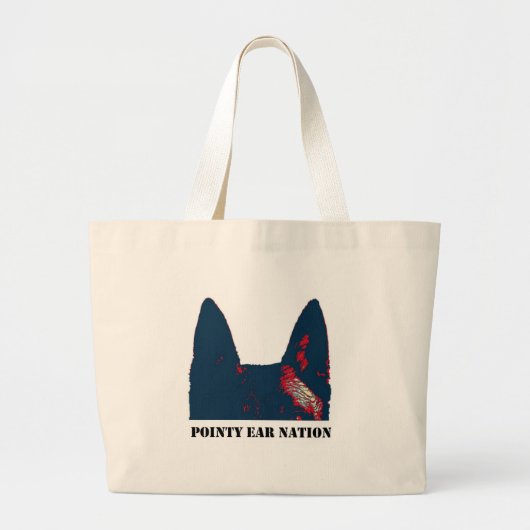 Ontwerp van Pointy Ear Nation Grote Tote Bag (Voorkant)