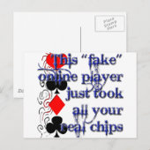 Ontwerp van pokerspeler briefkaart (Voorkant / Achterkant)