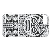 Ontwerp van polynesiaans tribaal tattoo met tiki-m Case-Mate iPhone case (Achterkant (Horizontaal))