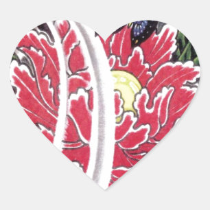 Ontwerp van pony Flower en Butterfly Tattoo Hart Sticker