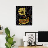 Ontwerp van  poster voor de  grammofoonkunst (Thuiskantoor)