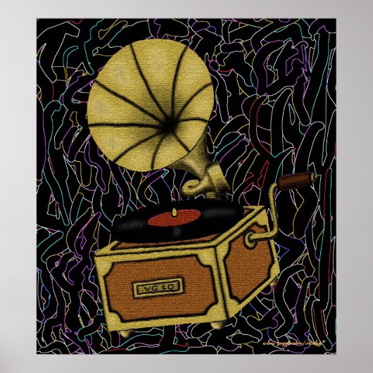Ontwerp van  poster voor de  grammofoonkunst (Voorkant)