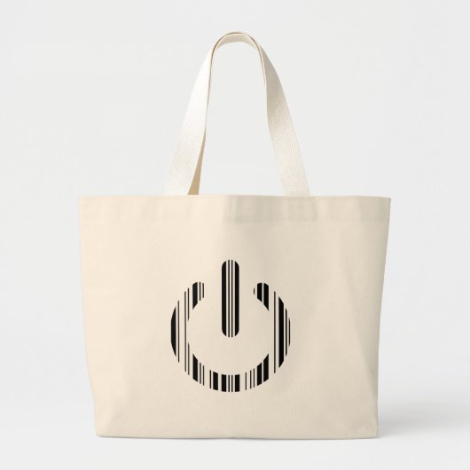 ONTWERP VAN POWER BUTTON BAR CODE Power-Up-Patroon Grote Tote Bag (Voorkant)