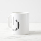 ONTWERP VAN POWER BUTTON BAR CODE Power-Up-patroon Koffiemok (Voorkant links)