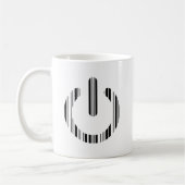 ONTWERP VAN POWER BUTTON BAR CODE Power-Up-patroon Koffiemok (Links)