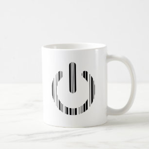 ONTWERP VAN POWER BUTTON BAR CODE Power-Up-patroon Koffiemok