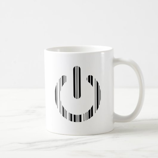 ONTWERP VAN POWER BUTTON BAR CODE Power-Up-patroon Koffiemok (Rechts)