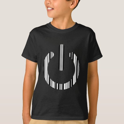 ONTWERP VAN POWER BUTTON BAR CODE Power-Up-patroon T-shirt (Voorkant)