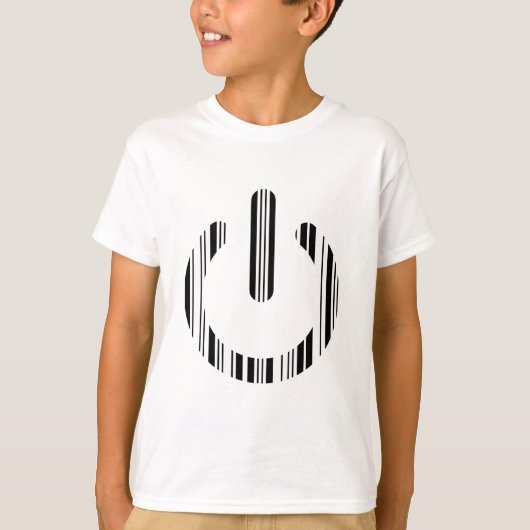ONTWERP VAN POWER BUTTON BAR CODE Power-Up-Patroon T-shirt (Voorkant)