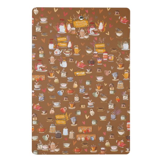 Ontwerp van prachtige glazen, theapots, bekers en  mini klembord (Achterkant)