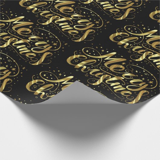 Ontwerp van pretentieuze kerstretro-Merry 2 Cadeaupapier (Hoek)