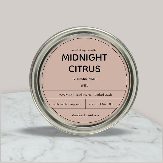 Ontwerp van productlabel kaarsen ronde sticker