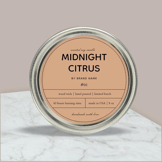 Ontwerp van productlabel kaarsen ronde sticker