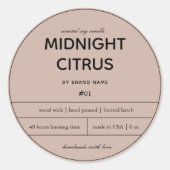Ontwerp van productlabel kaarsen ronde sticker (Voorkant)