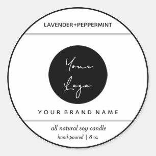 Ontwerp van productlabel kaarsen ronde sticker