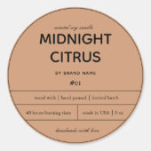 Ontwerp van productlabel kaarsen ronde sticker (Voorkant)