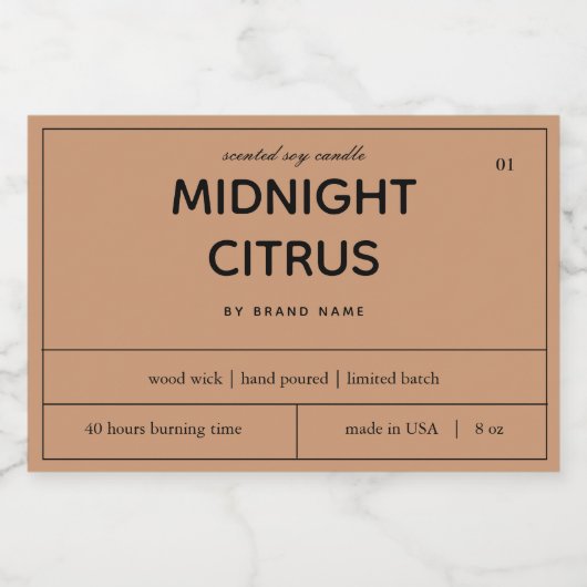 Ontwerp van productlabel kaarsen voedselcontainer etiket (Enkel label)