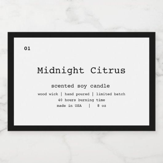 Ontwerp van productlabel kaarsen voedselcontainer etiket (Enkel label)