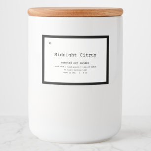Ontwerp van productlabel kaarsen voedselcontainer etiket