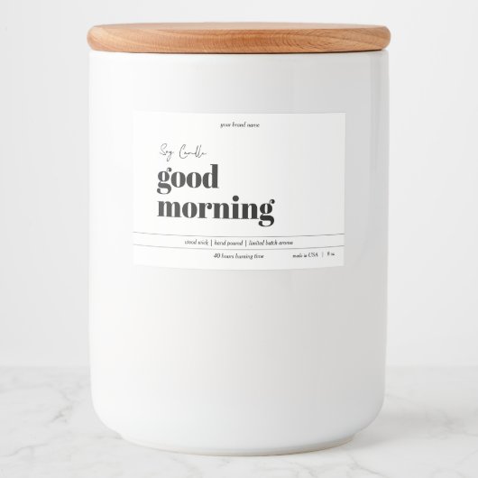 Ontwerp van productlabel kaarsen voedselcontainer etiket (Voorkant)