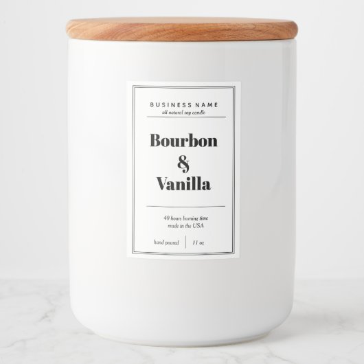 Ontwerp van productlabel kaarsen voedselcontainer etiket (Voorkant)