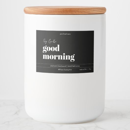 Ontwerp van productlabel kaarsen voedselcontainer etiket (Voorkant)