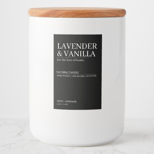 Ontwerp van productlabel kaarsen voedselcontainer etiket (Voorkant)