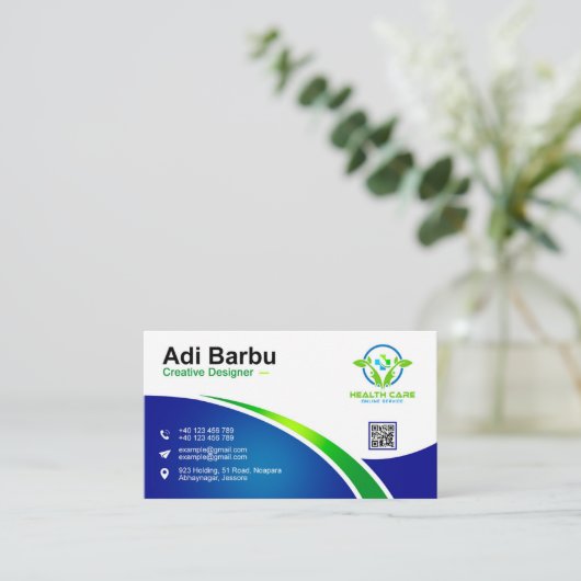 Ontwerp van professionele Visitekaartje in de gezo (Staand voorkant)