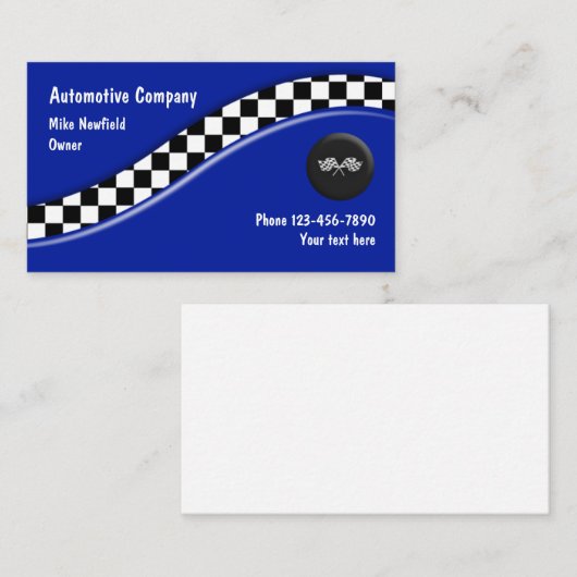 Ontwerp van racemarkering voor motorvoertuigen visitekaartje (Voorkant / Achterkant)