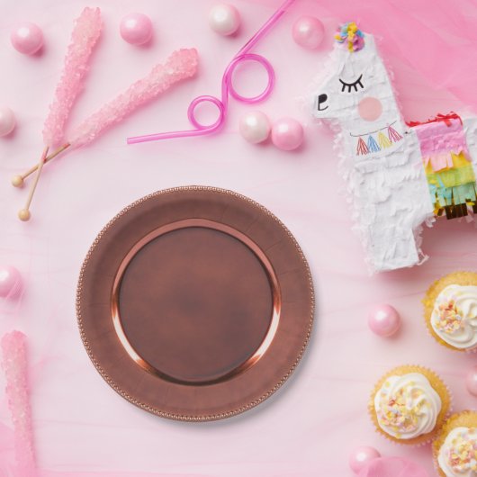 Ontwerp van randfaux, koper/roos goud papieren bordje (Feest)