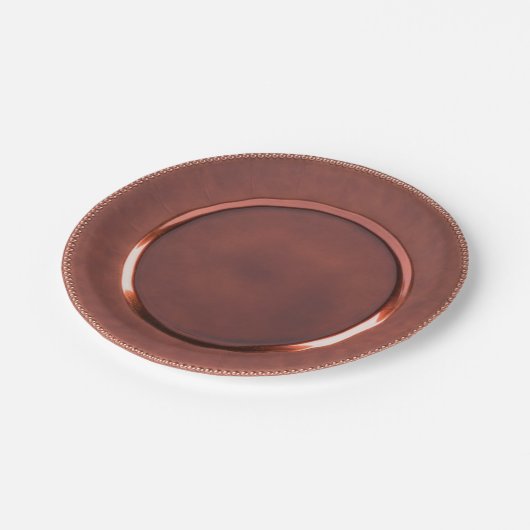 Ontwerp van randfaux, koper/roos goud papieren bordje (Gekanteld)