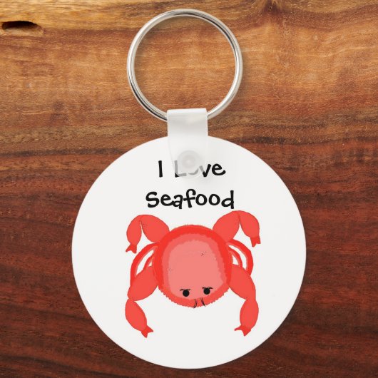 Ontwerp van Red Crab Seafood Sleutelhanger (Voorkant)