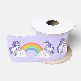 Ontwerp van regenboog en Unicorns Satijnen Lint
