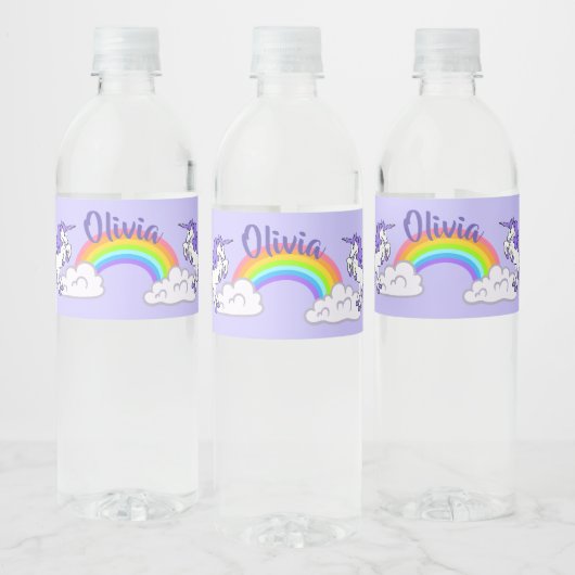 Ontwerp van regenboog en Unicorns Waterfles Etiket (Flessen)
