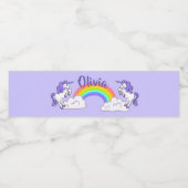 Ontwerp van regenboog en Unicorns Waterfles Etiket (Enkel label)