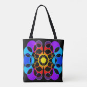 Ontwerp van regenboogkleurcirkels tote bag (Achterkant)