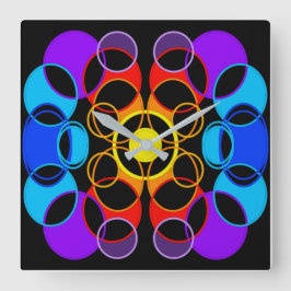 Ontwerp van regenboogkleurcirkels vierkante klok