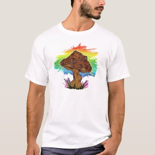 Ontwerp van regenboogpaddenstoel t-shirt (Voorkant)