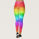 Ontwerp van regenboogstrips voor waterverf leggings (Achterkant)