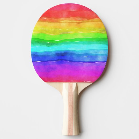 Ontwerp van regenboogstrips voor waterverf tafeltennisbatje (Voorkant)