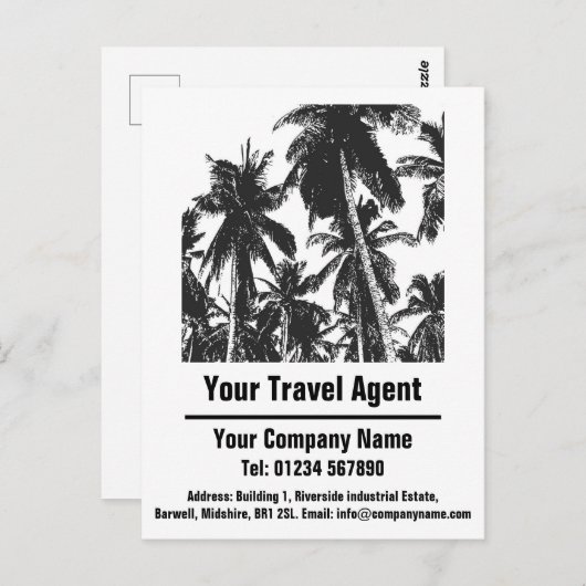 Ontwerp van reisagent om te personaliseren briefkaart (Voorkant / Achterkant)