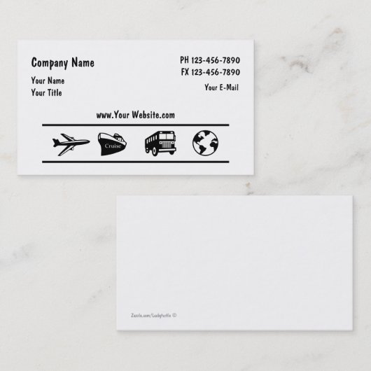 Ontwerp van reisagent visitekaartje (Voorkant / Achterkant)