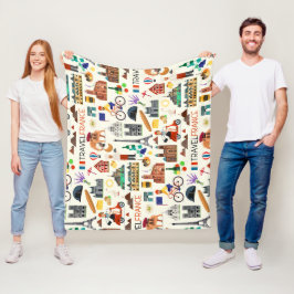 Ontwerp van reispictogrammen in Frankrijk Fleece Deken