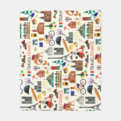 Ontwerp van reispictogrammen in Frankrijk Fleece Deken (Voorkant)