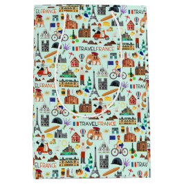 Ontwerp van reispictogrammen in Frankrijk Medium Cadeauzakje