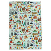 Ontwerp van reispictogrammen in Frankrijk Medium Cadeauzakje (Achterkant)